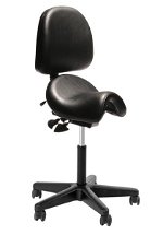 Buro Bambach Saddle Seat Chair with Back - Black